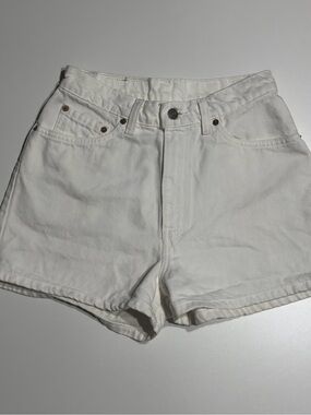 Levi's White High-Rise Denim Shorts